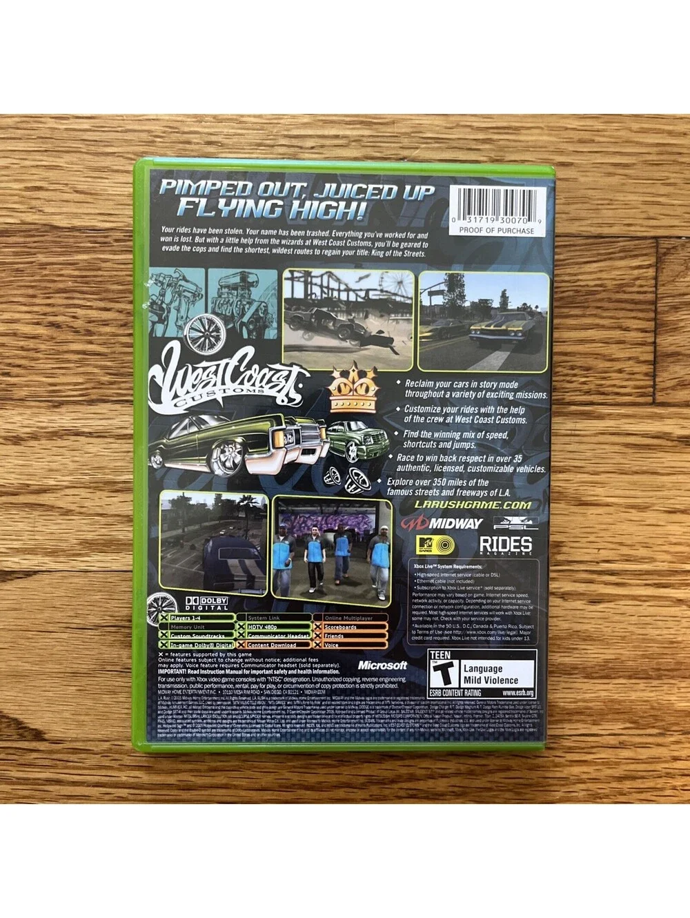 L.A. Rush (Microsoft Xbox, 2005) Complete in Box CIB - Tested